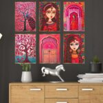 Set of Six Wall Paintings for Wall Dacoration Golden Framed Wall Paintings for Living Room & Bedroom Wall Art for Home Decoration & Office Wall Décor (13x10 inch CH-GD6-4)